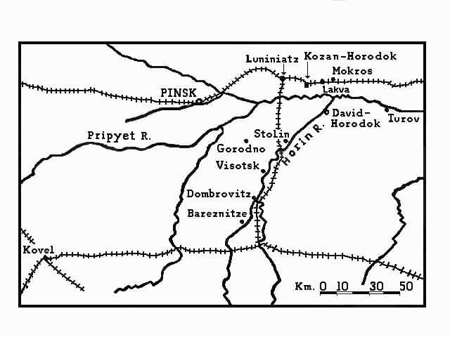 Map of the vicinity of David-Horodok